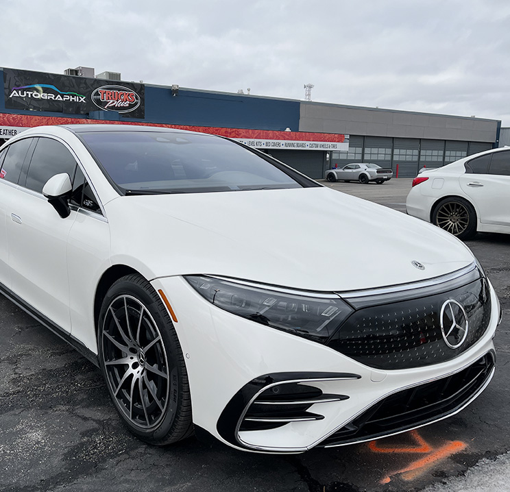 Mercedes-Benz with professional window tinting in Omaha, NE by Autographix.