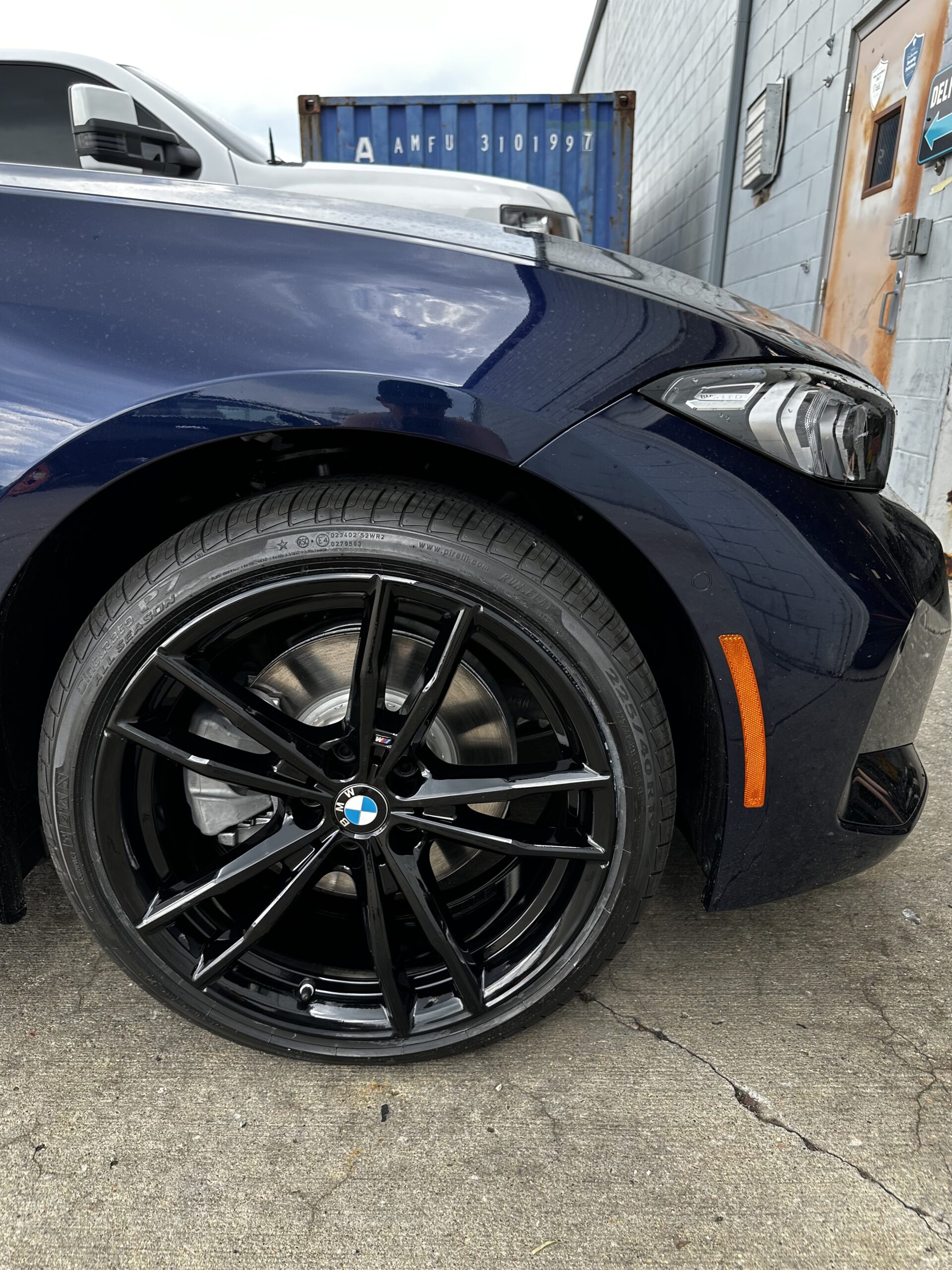 Glossy black wheels being custom finished in Omaha, NE by Autographix using Powder Coating